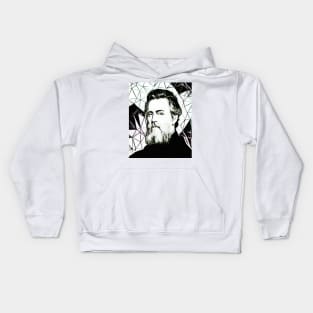 Herman Melville Black and White Portrait | Herman Melville Artwork 4 Kids Hoodie